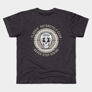 Classic Motorcycle Club - Never Stop Riding | Vintage Biker Kids T-Shirt